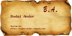 Budai Andor névjegykártya